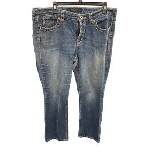 Nine West Womens Blue Embroidered Denim Jeans Pants Size 14 SKU 8493